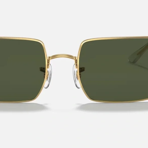 Ray-Ban Rectangle sunglasses (RB1969). Polished gold frame/G-15 green lenses - Picture 6 of 11